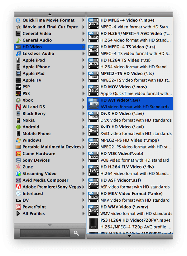 movie formats for mac